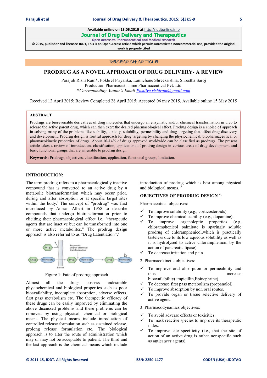 Prodrug As a Novel Approach of Drug