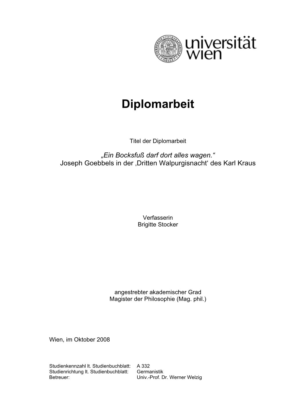 Diplomarbeit