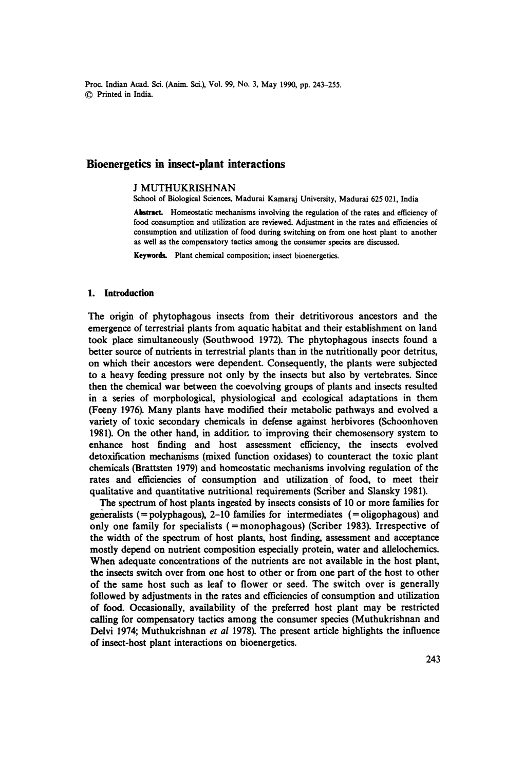 Bioenergetics in Insect-Plant Interactions