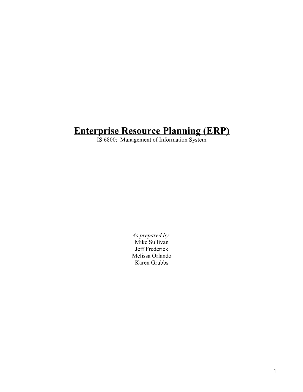 Enterprise Resource Planning (ERP) s1