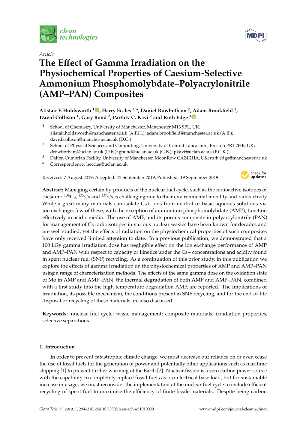 The Effect of Gamma Irradiation on the Physiochemical Properties Of