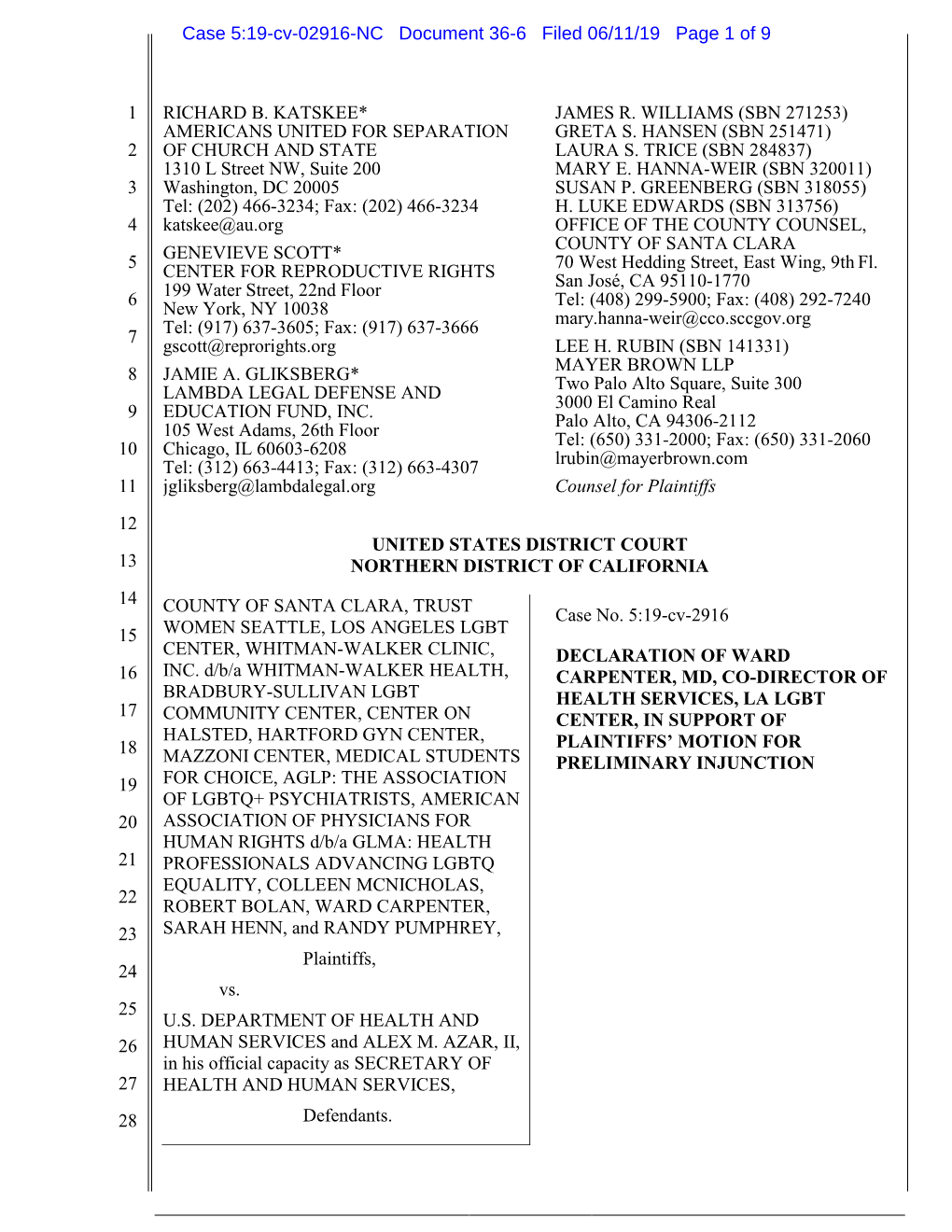 Case 5:19-Cv-02916-NC Document 36-6 Filed 06/11/19 Page 1 of 9