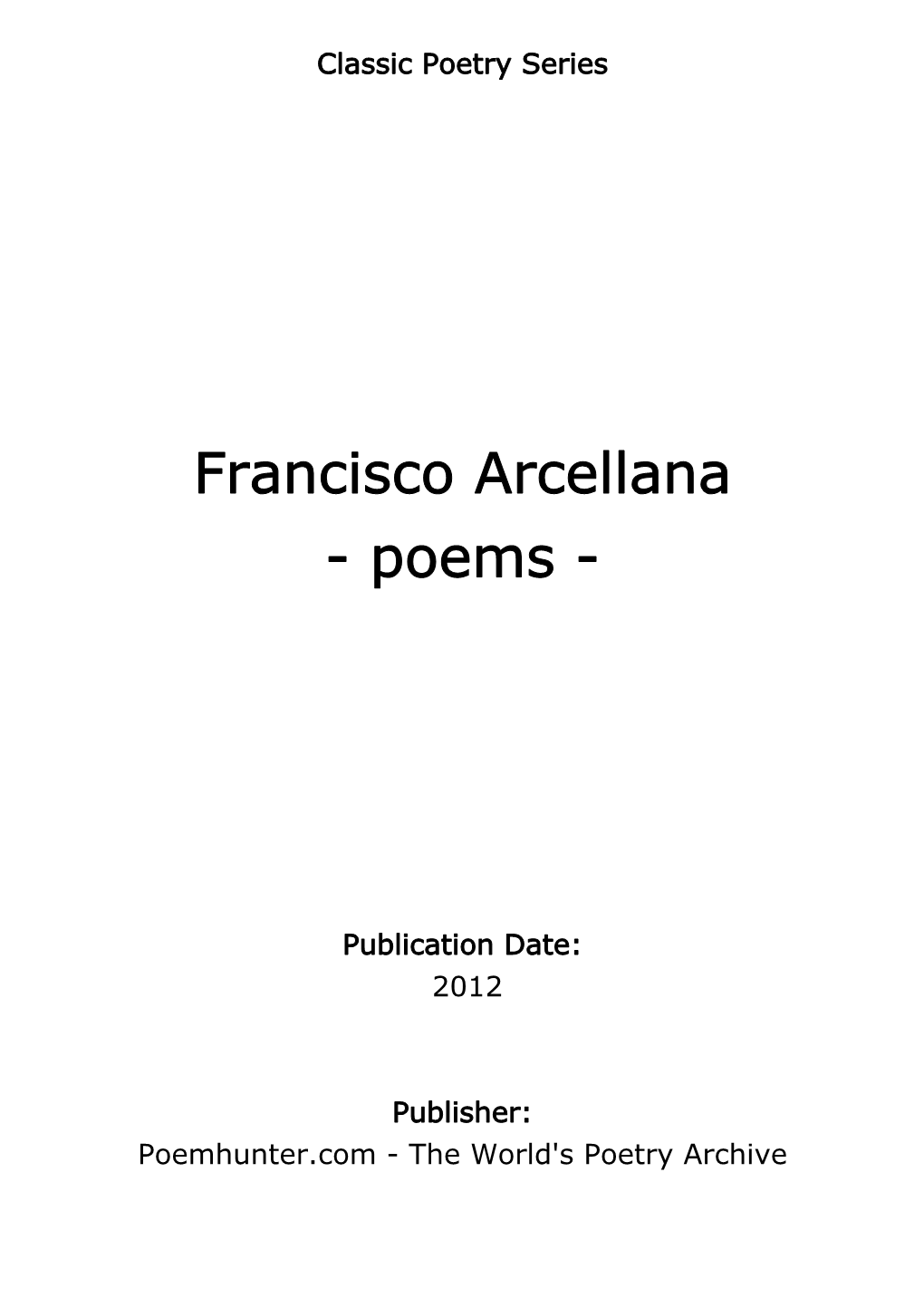 Francisco Arcellana - Poems