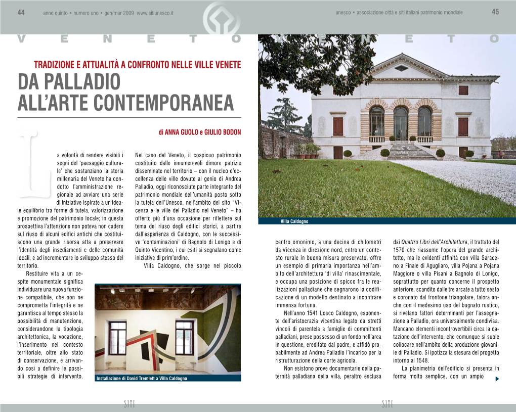 Da Palladio All'arte Contemporanea