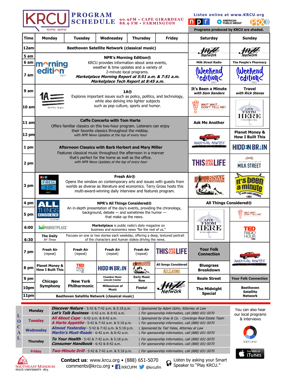 Program Schedule