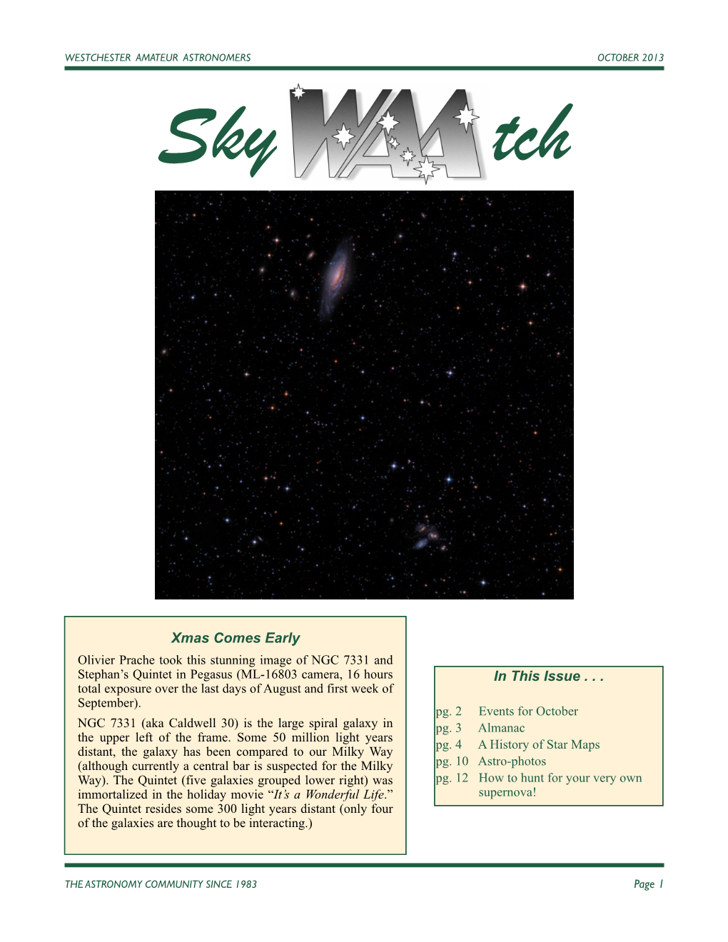 The October 2013 Newsletter