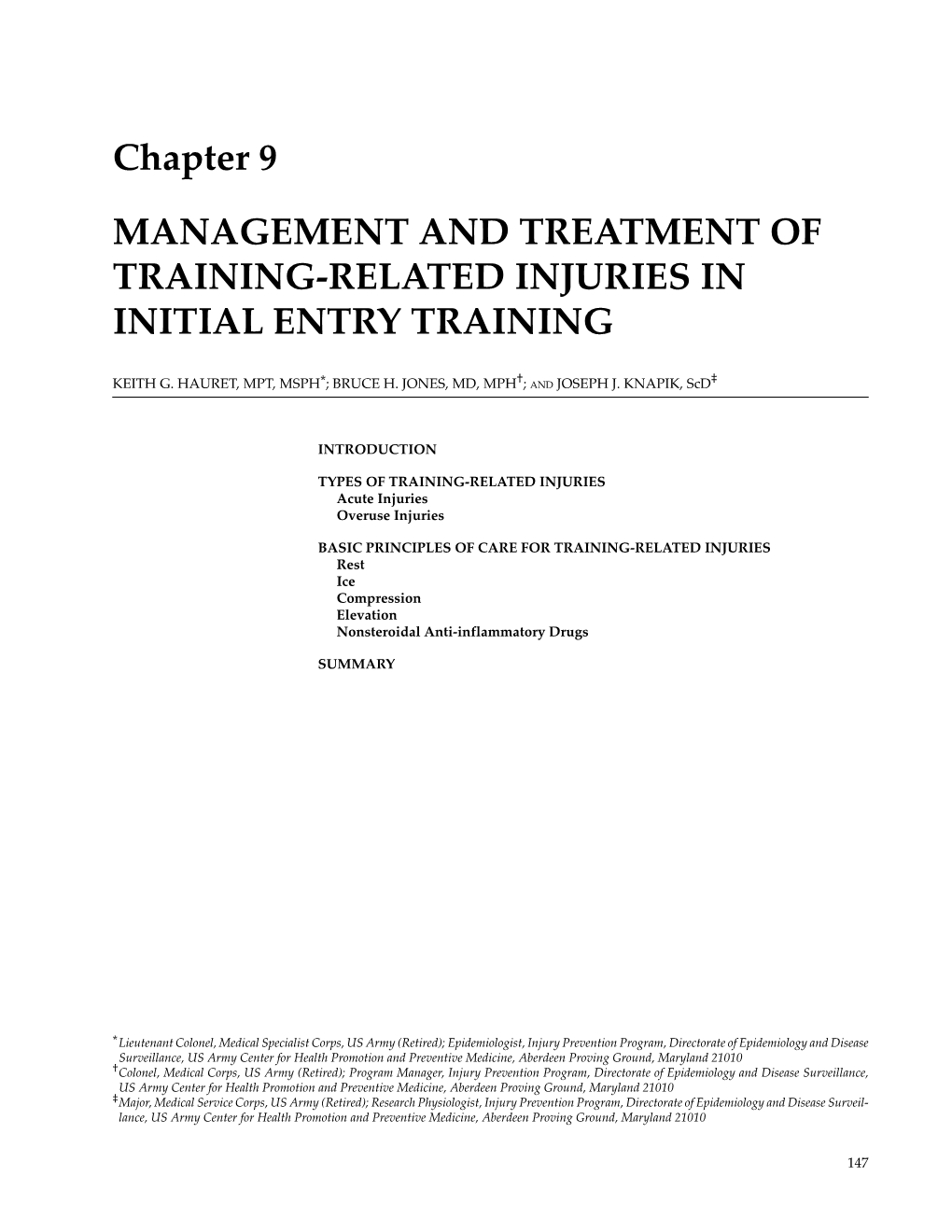 Recruit Medicine Chapter 9 Management and Treatment Of