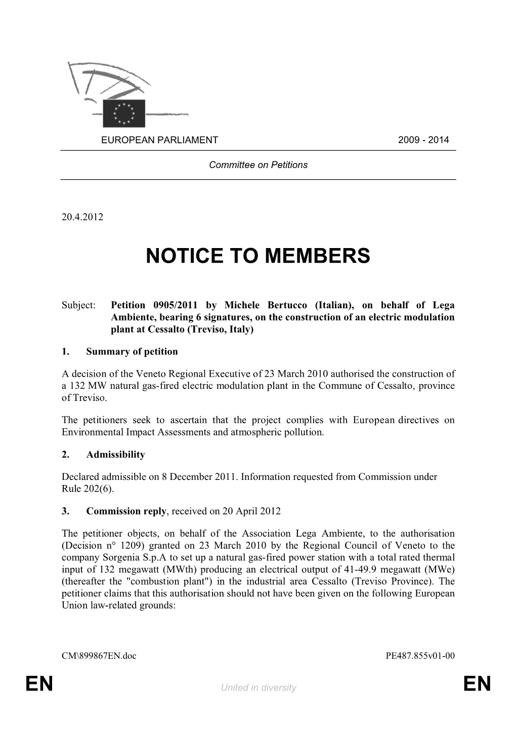 En En Notice to Members