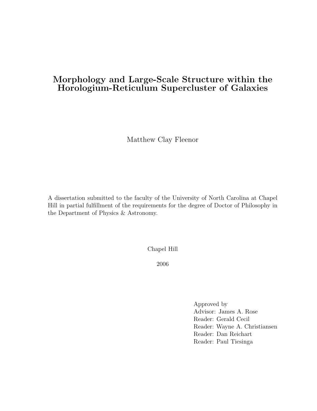 Morphology and Large-Scale Structure Within the Horologium-Reticulum Supercluster of Galaxies