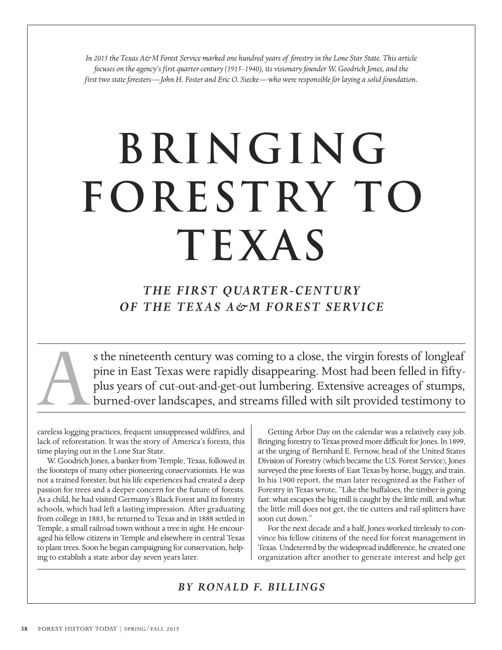 Bringing Forestry to Texas