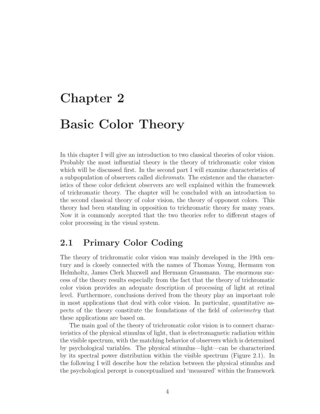 Chapter 2 Basic Color Theory