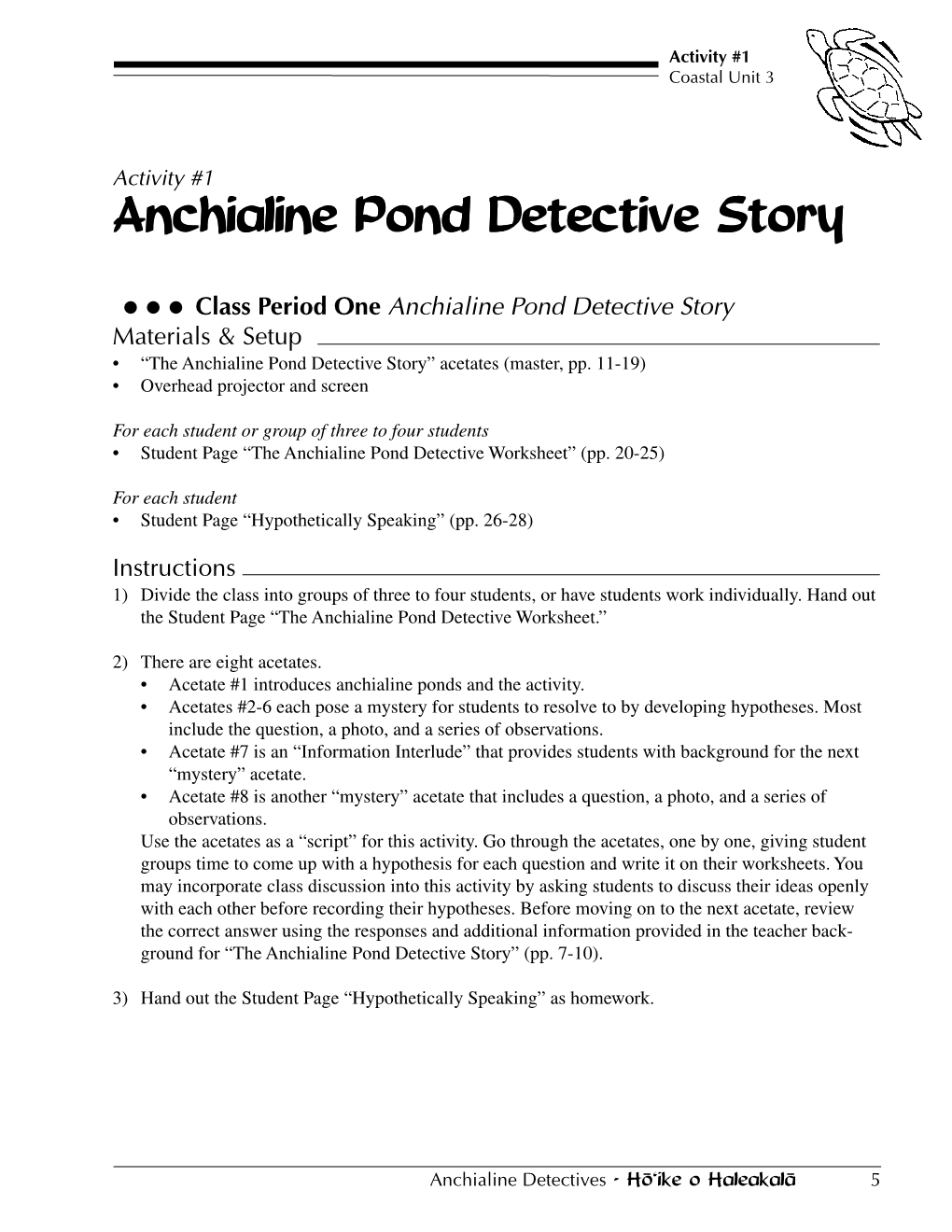 Anchialine Pond Detective Story