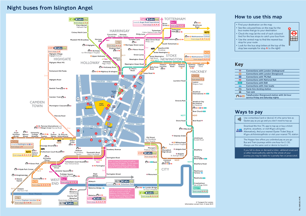 Night Buses from Islington Angel