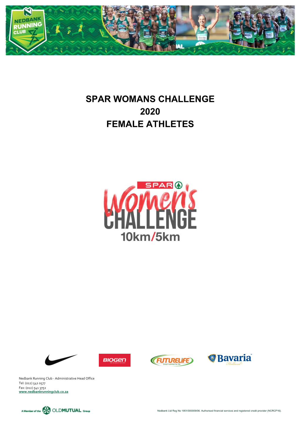 Spar Womans Challenge 2020 Female Athletes