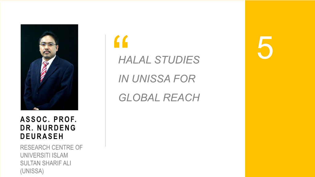 Halal Studies in UNISSA for Global Reach