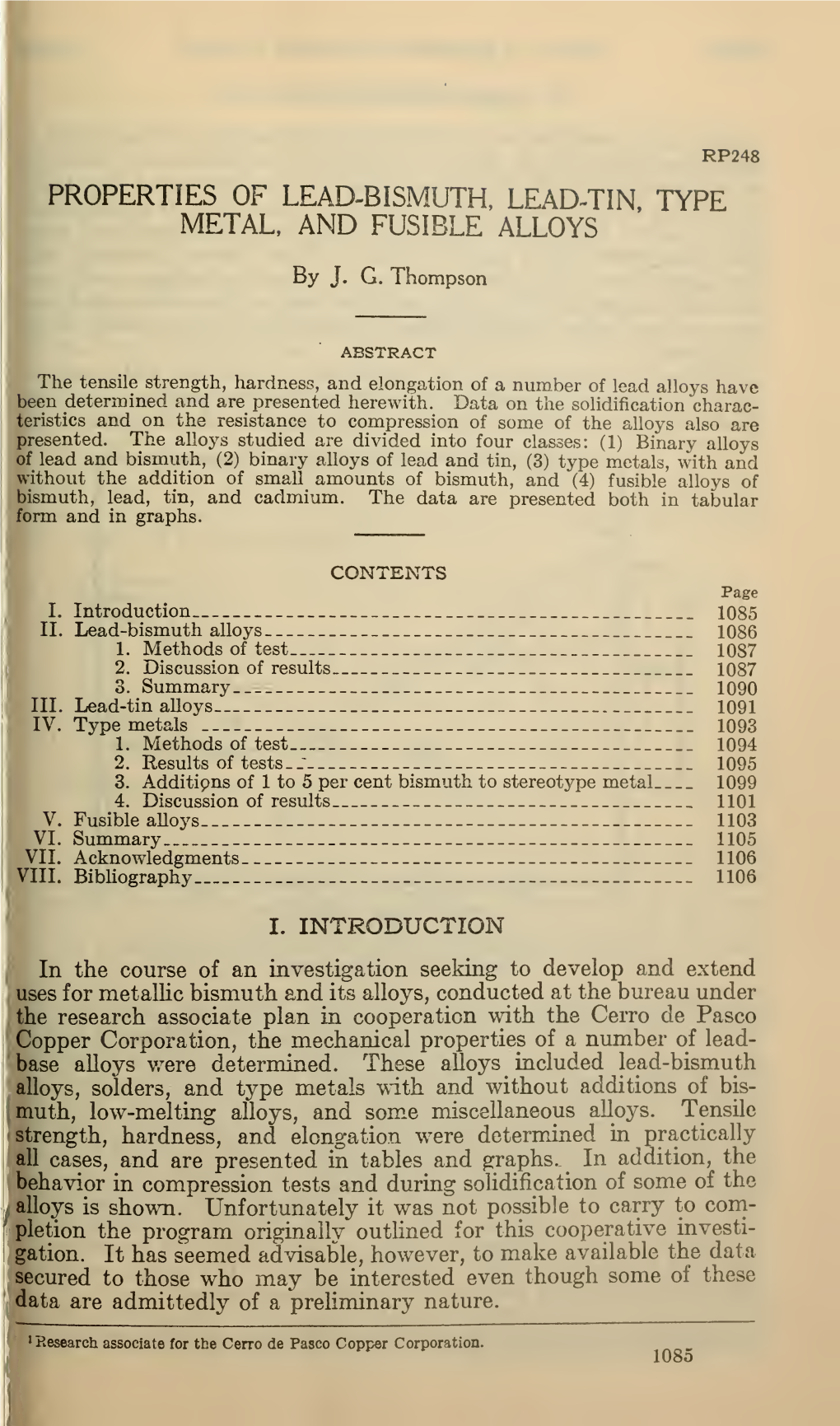 Properties of Lead-Bismuth, Lead-Tin, Type Metal, and Fusible Alloys