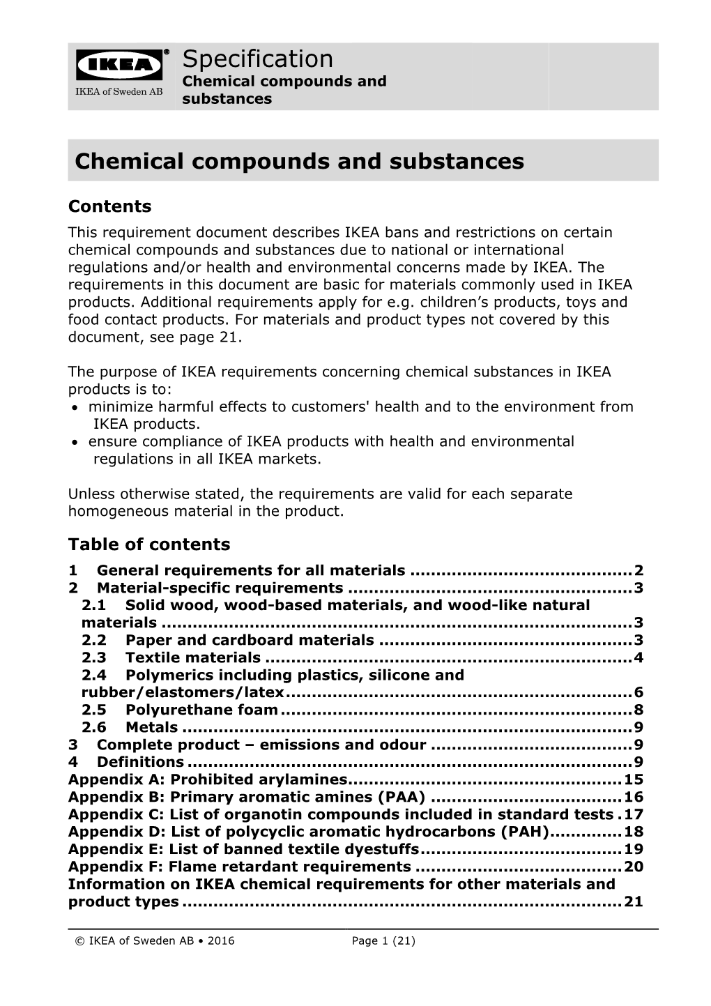 IKEA Restricted Substance List[7]