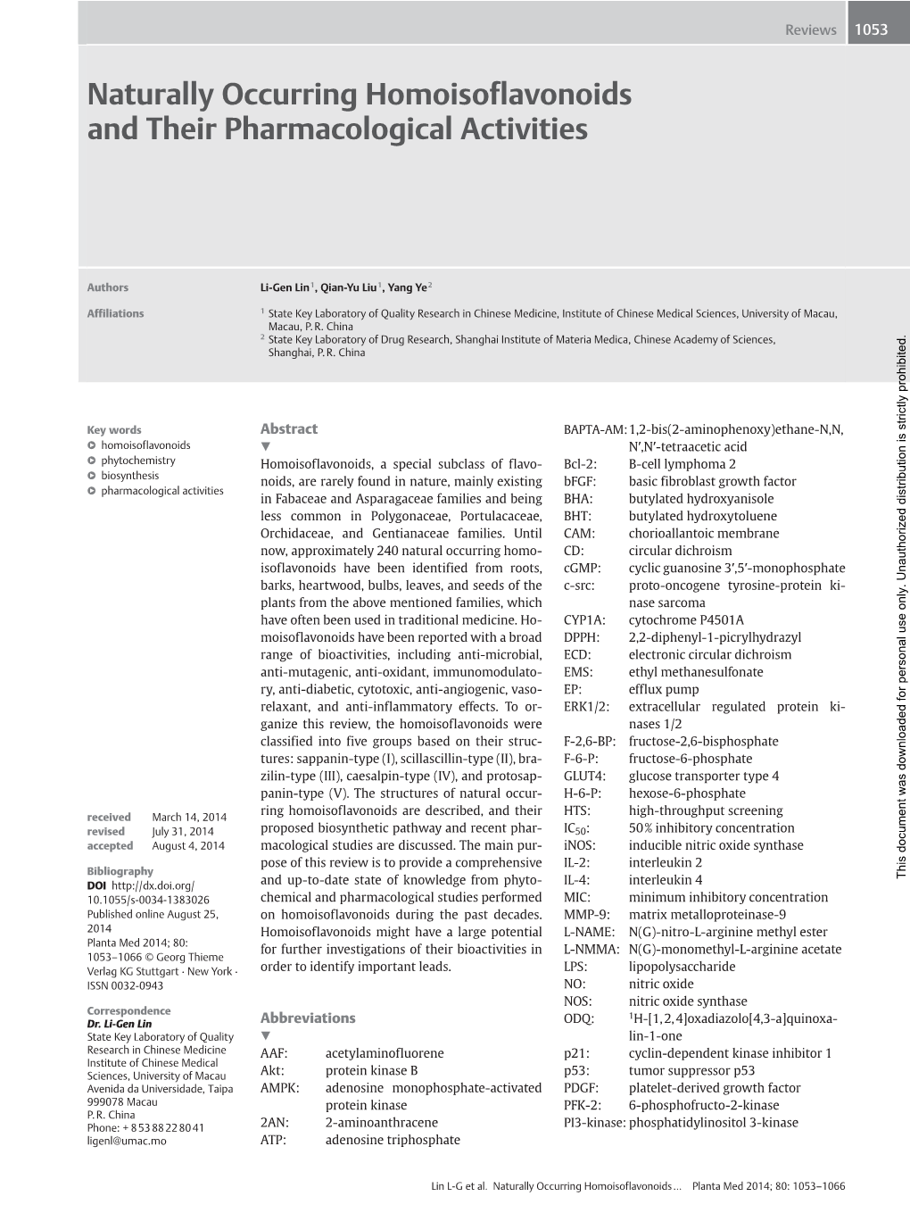 Naturally Occurring Homoisoflavonoids and Their Pharmacological Activities