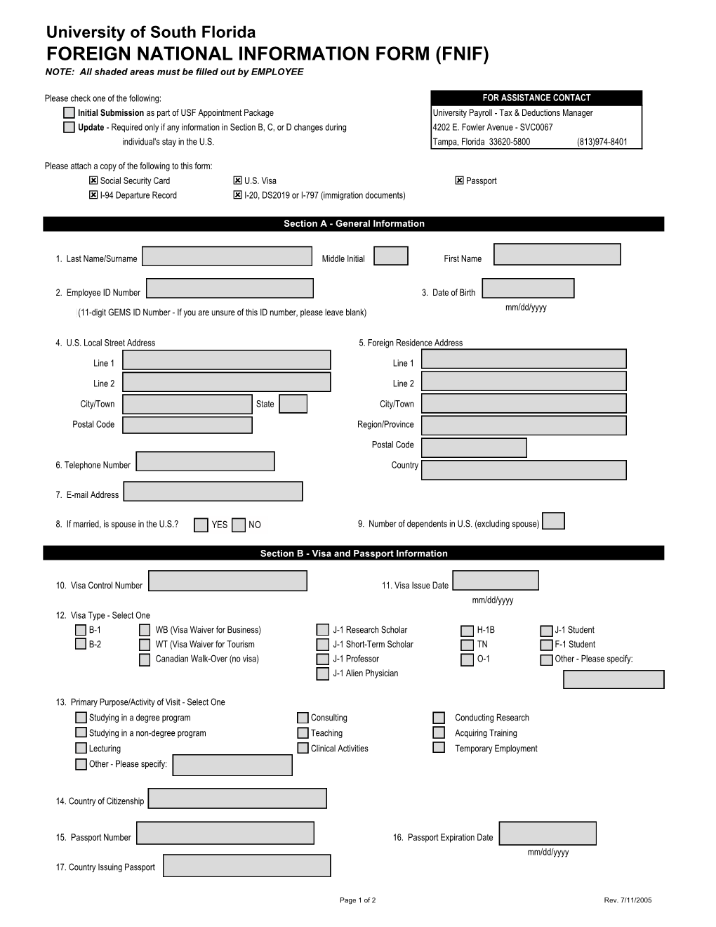 FNIF Fill in Form