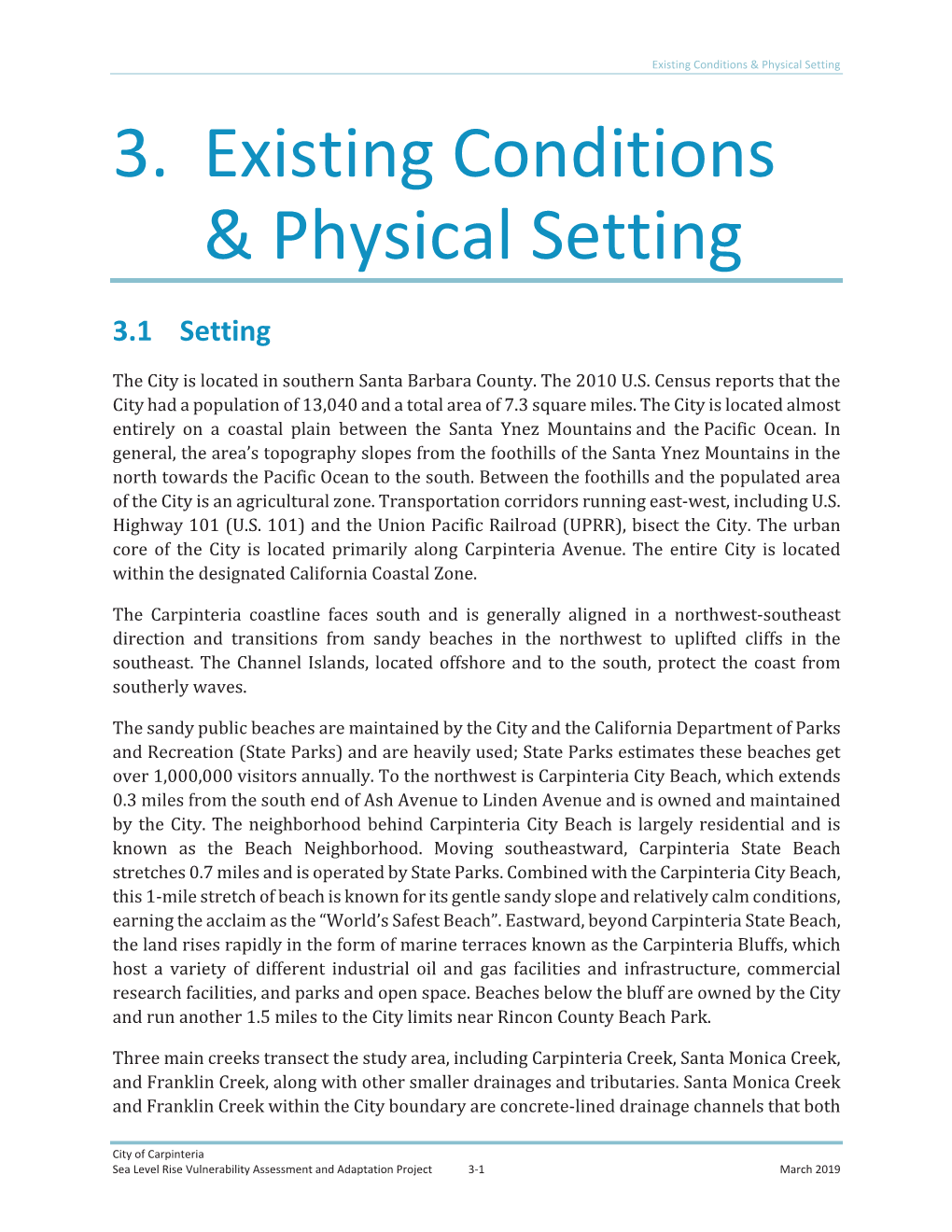 3. Existing Conditions & Physical Setting