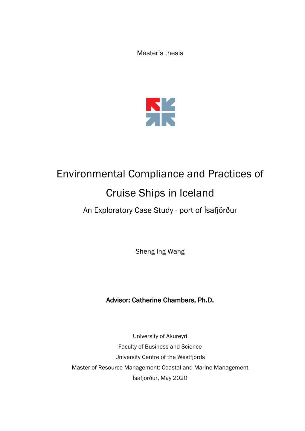 Environmental Compliance and Practices of Cruise Ships in Iceland an Exploratory Case Study - Port of Ísafjörður