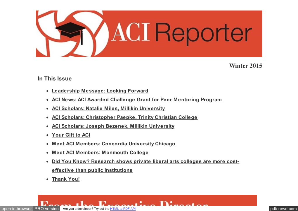 ACI Reporter Winter 2015