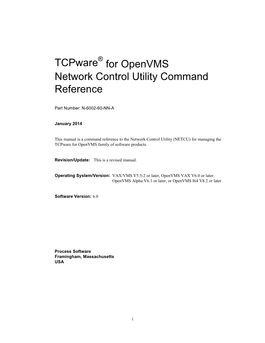 Tcpware for Openvms Network Control Utility Command Reference