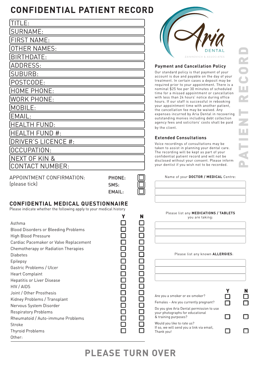 Medical History Form