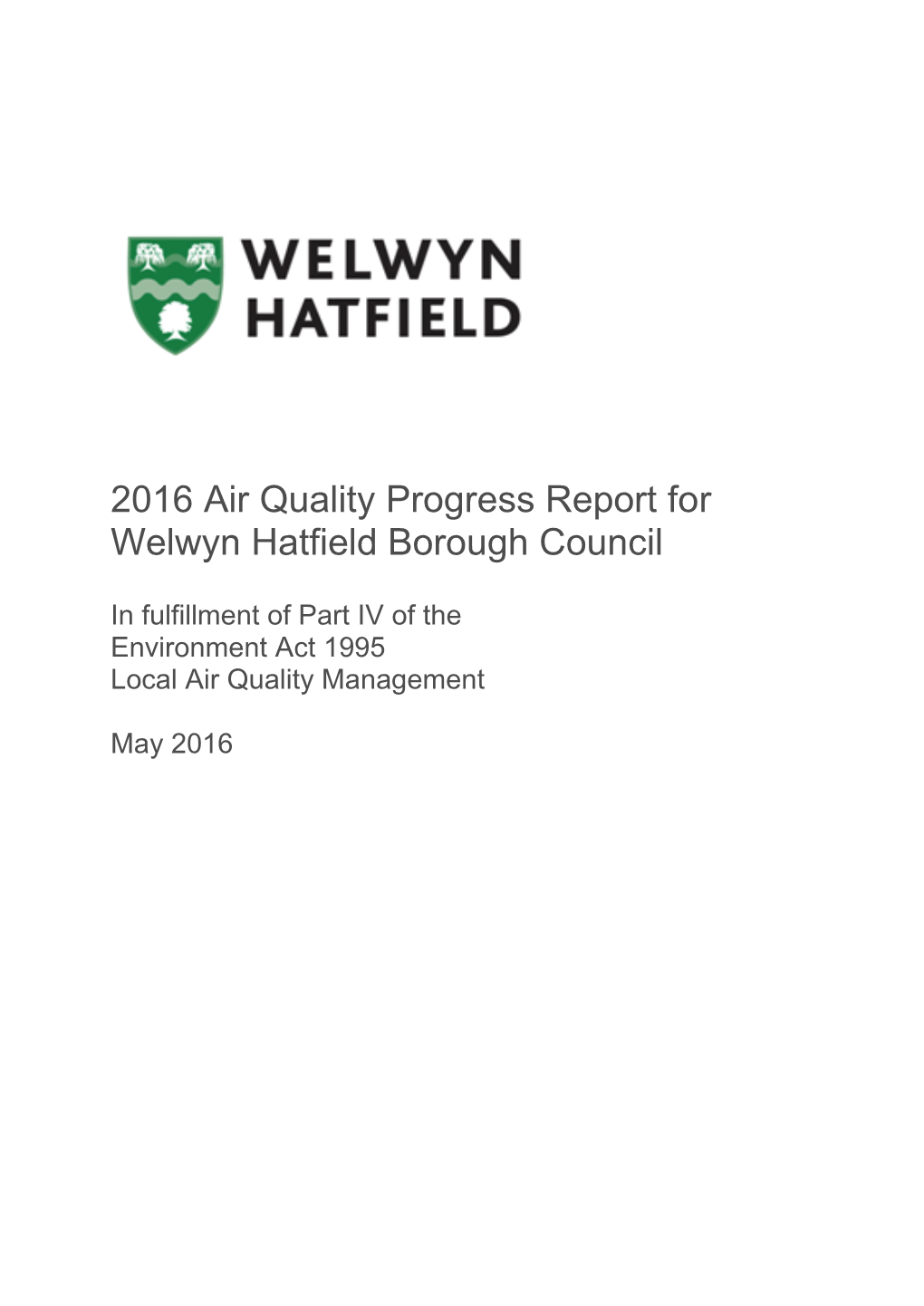 Air Quality Progress Report 2016