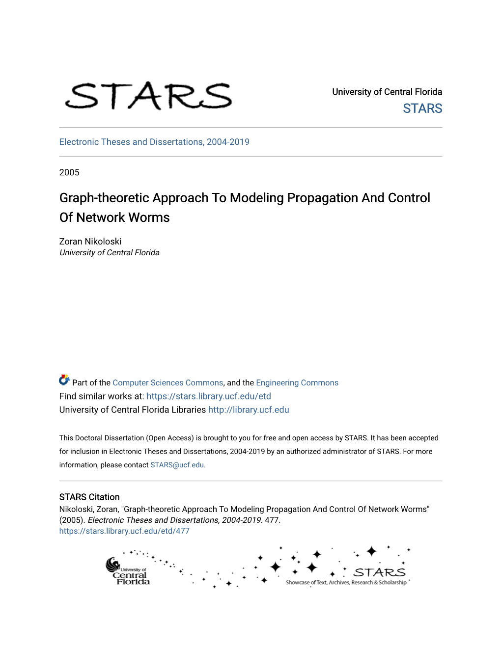 Graph-Theoretic Approach to Modeling Propagation and Control of Network Worms