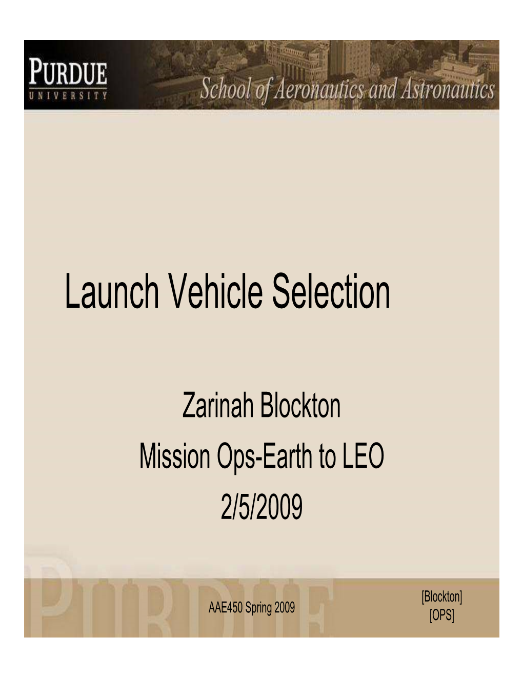 Launch Vehicle Selection