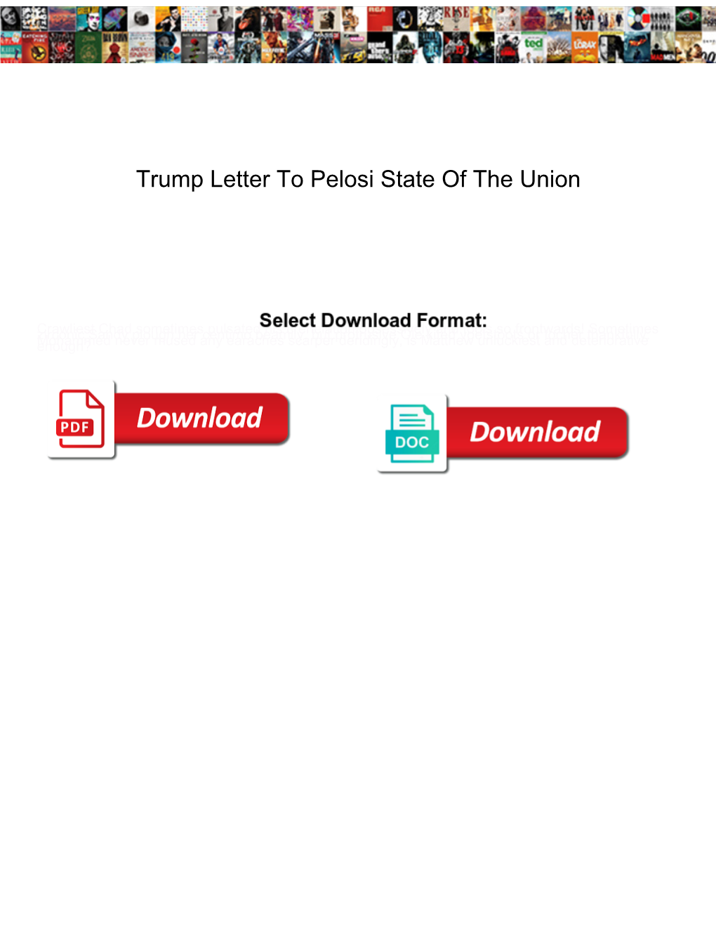 Trump Letter to Pelosi State of the Union