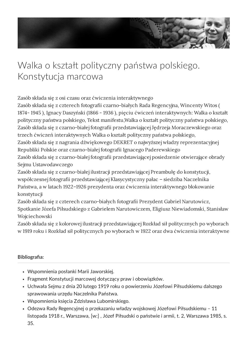 Walka O Kształt Polityczny Państwa Polskiego. Konstytucja Marcowa