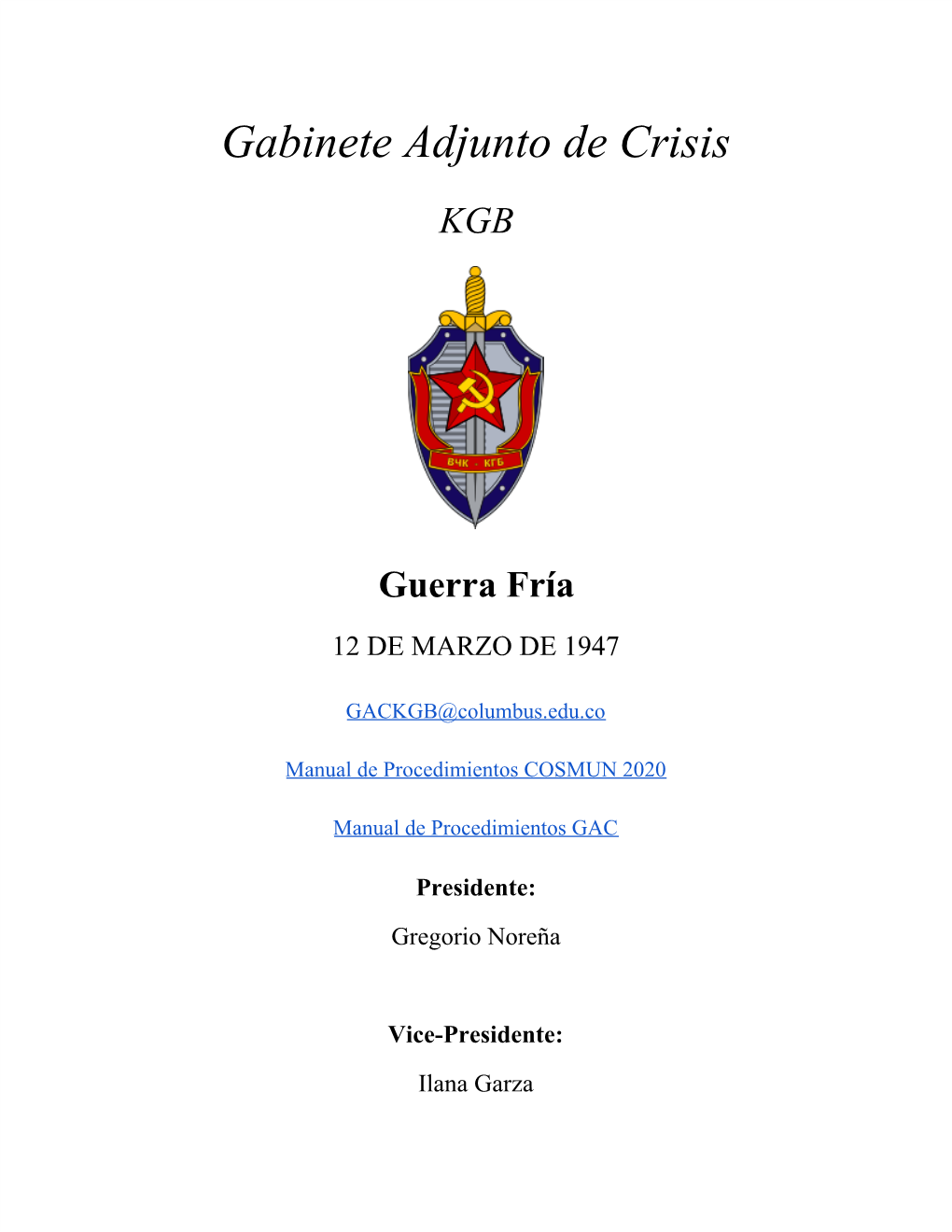 Gabinete Adjunto De Crisis KGB Guerra Fría