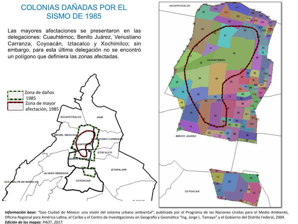 Colonias Dañadas Por El Sismo De 1985