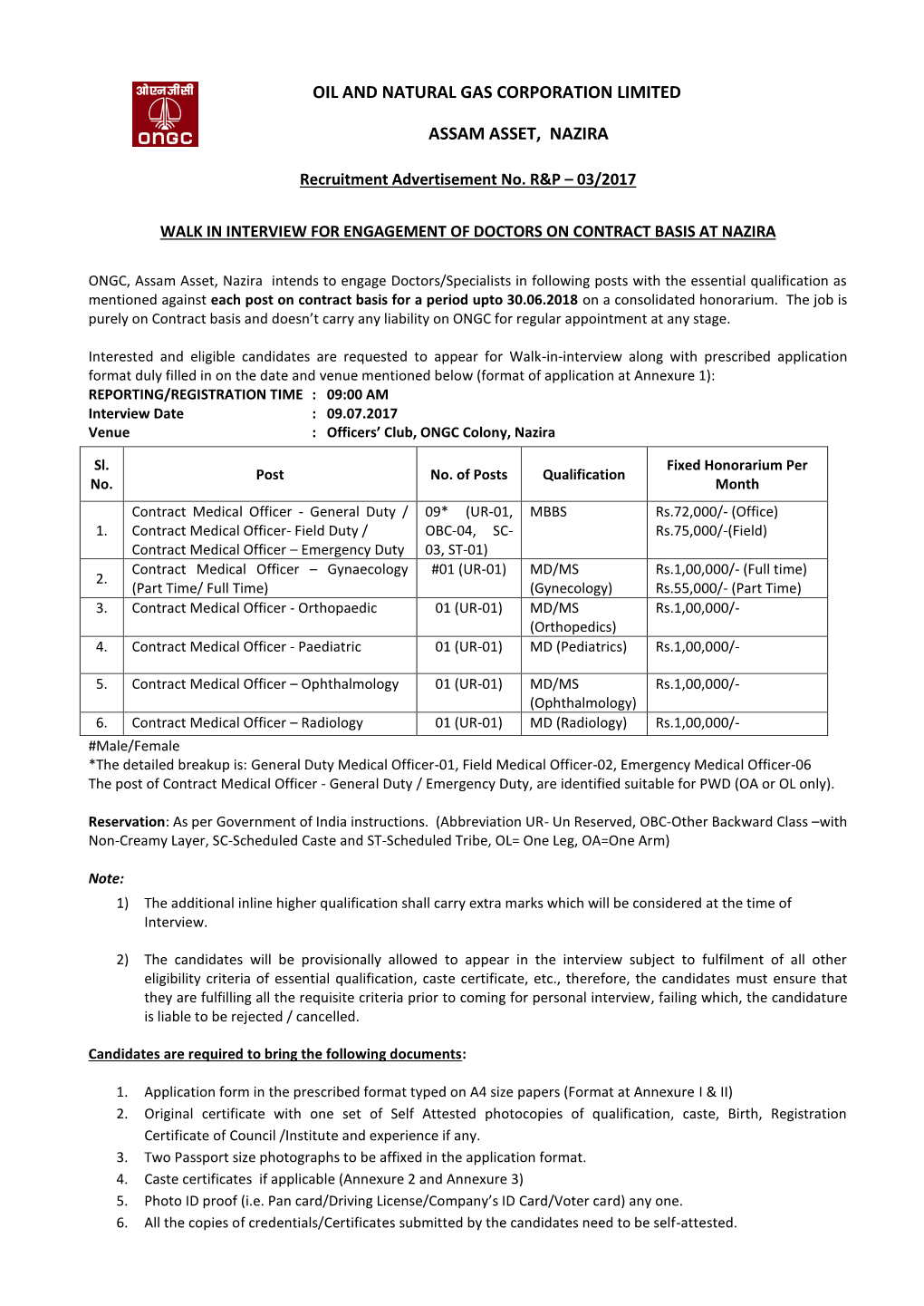 Oil and Natural Gas Corporation Limited Assam