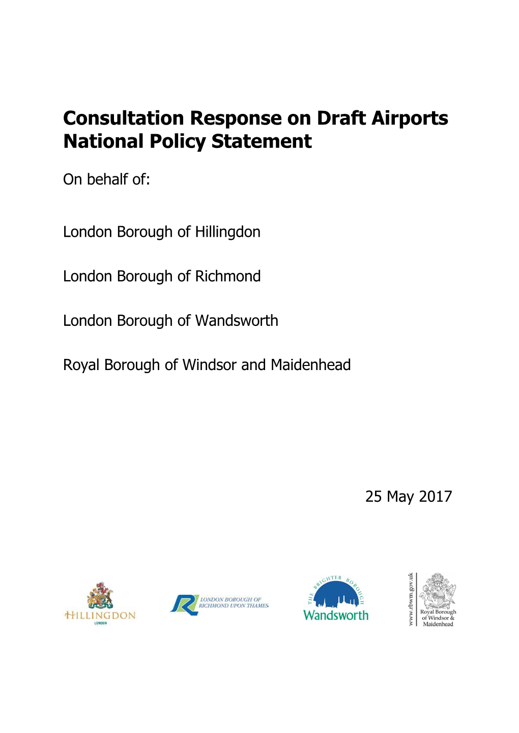 Consultation Response on Draft Airports National Policy Statement