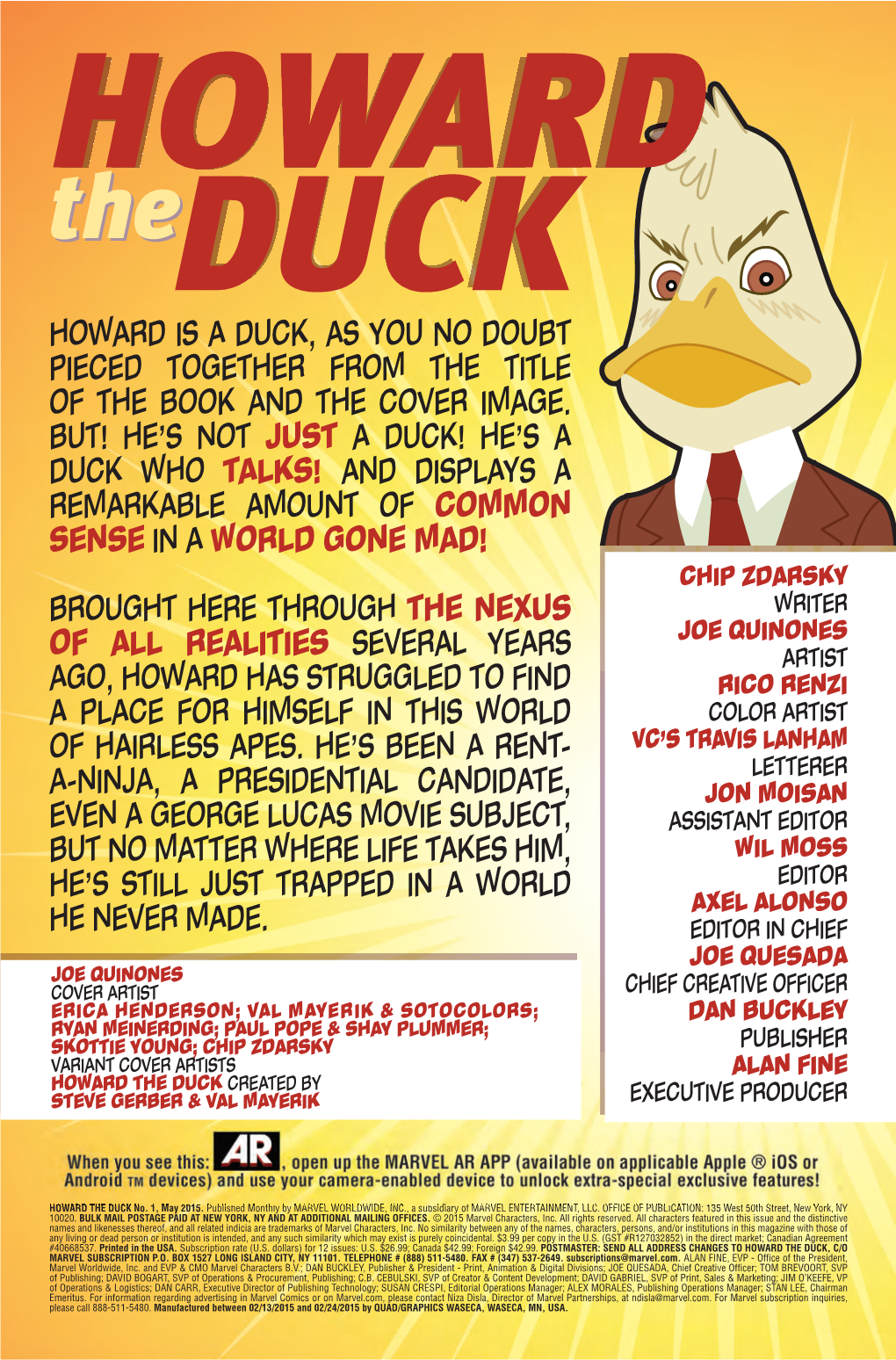 Howard Is a Duck, As You No Doubt Pieced Together from the Title of the Book and the Cover Image. But!