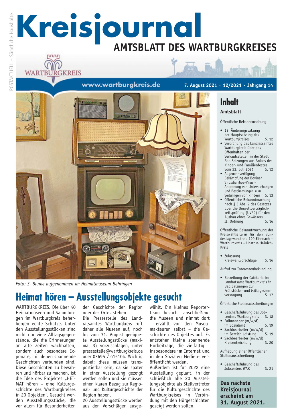 Kreisjournal AMTSBLATT DES WARTBURGKREISES