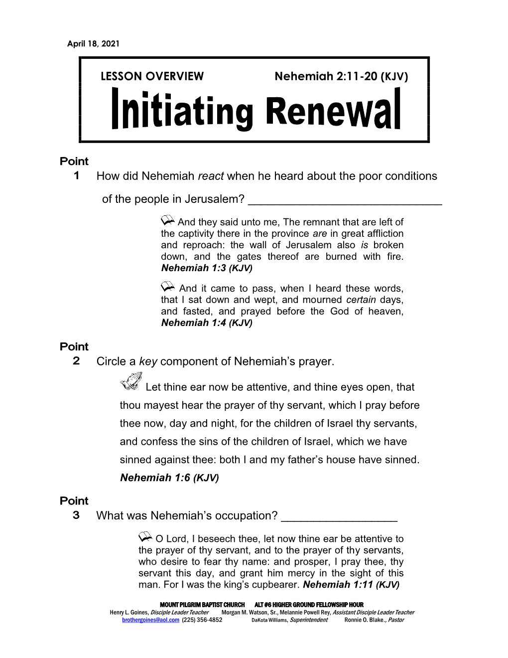 Initiating Renewal