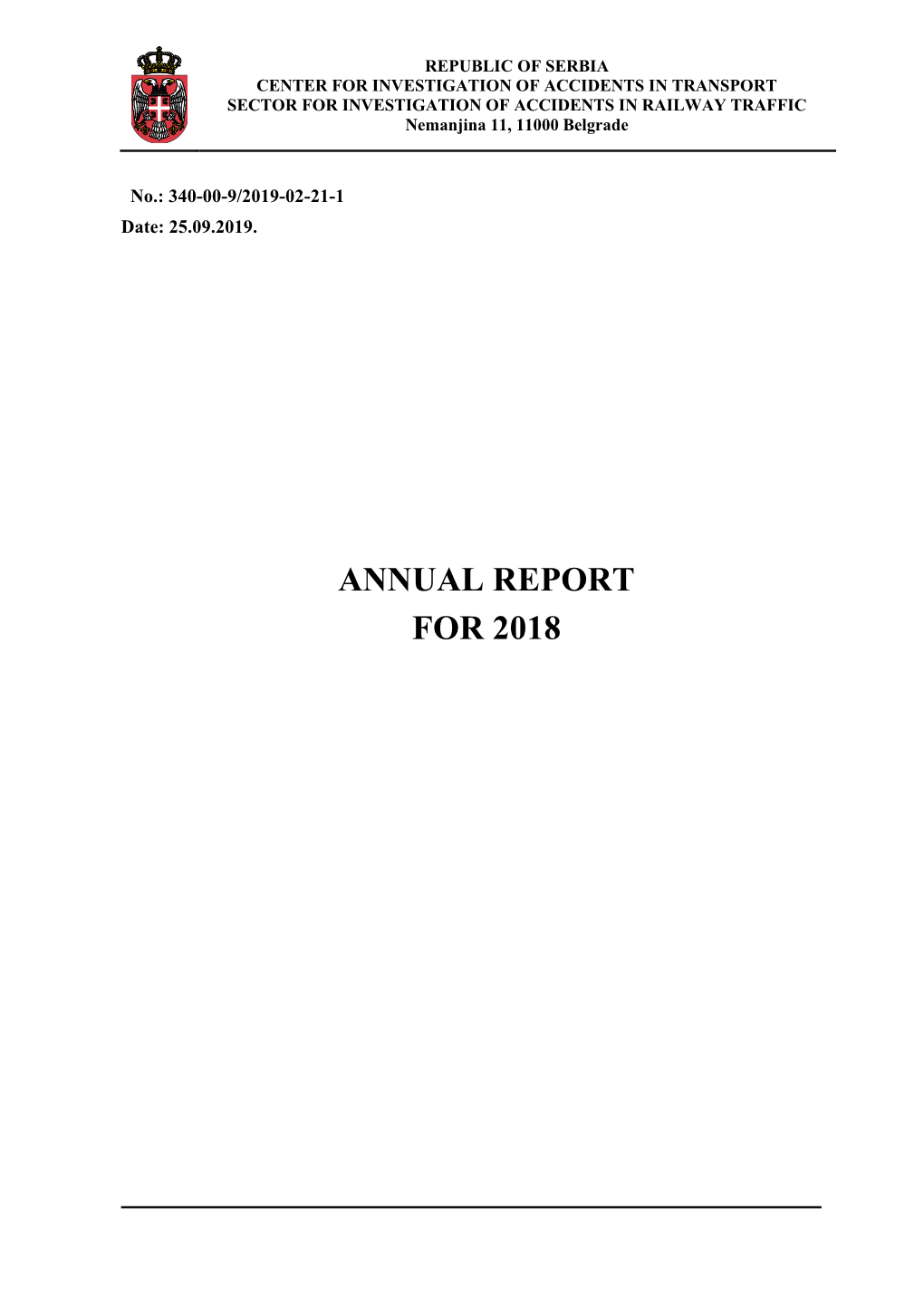 Annual Report for 2018