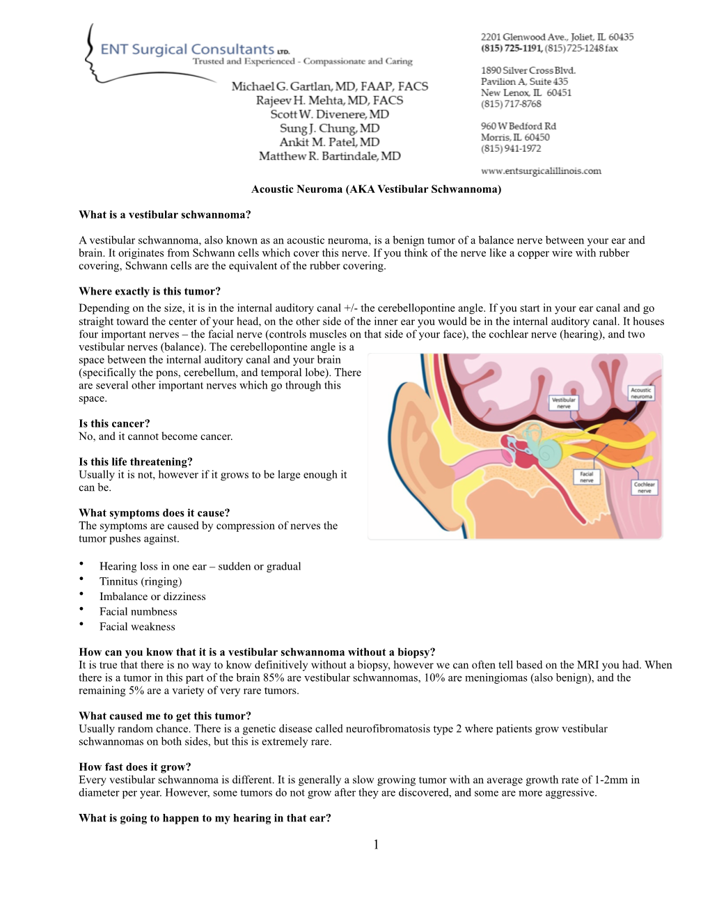 Acoustic Neuroma (AKA Vestibular Schwannoma)