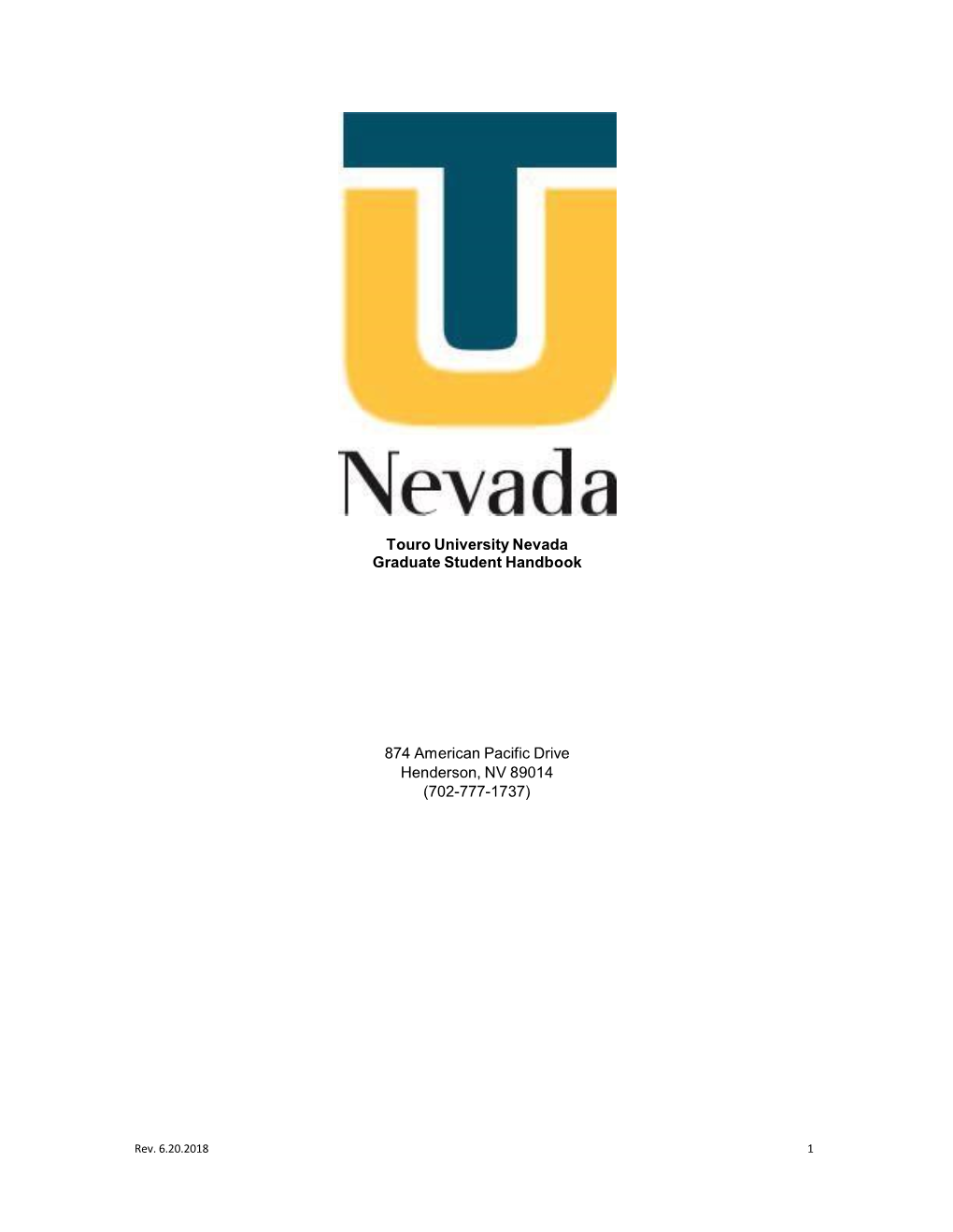 Touro University Nevada Graduate Handbook- School of Nursing
