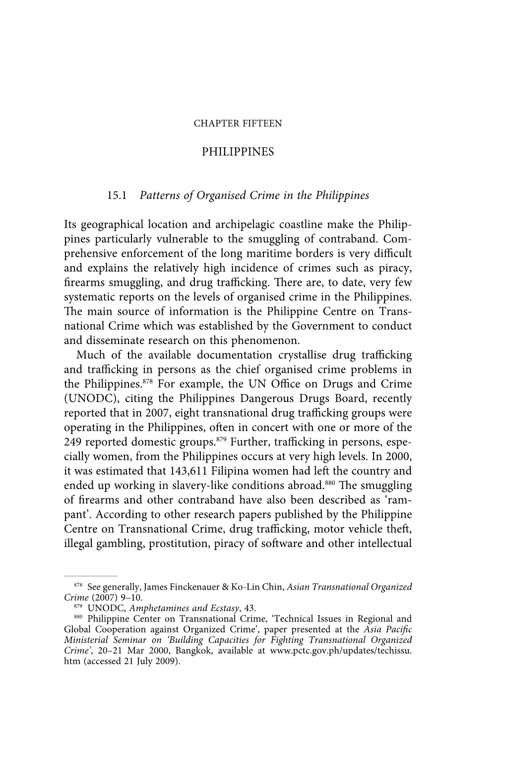 PHILIPPINES 15.1 Patterns of Organised Crime in the Philippines