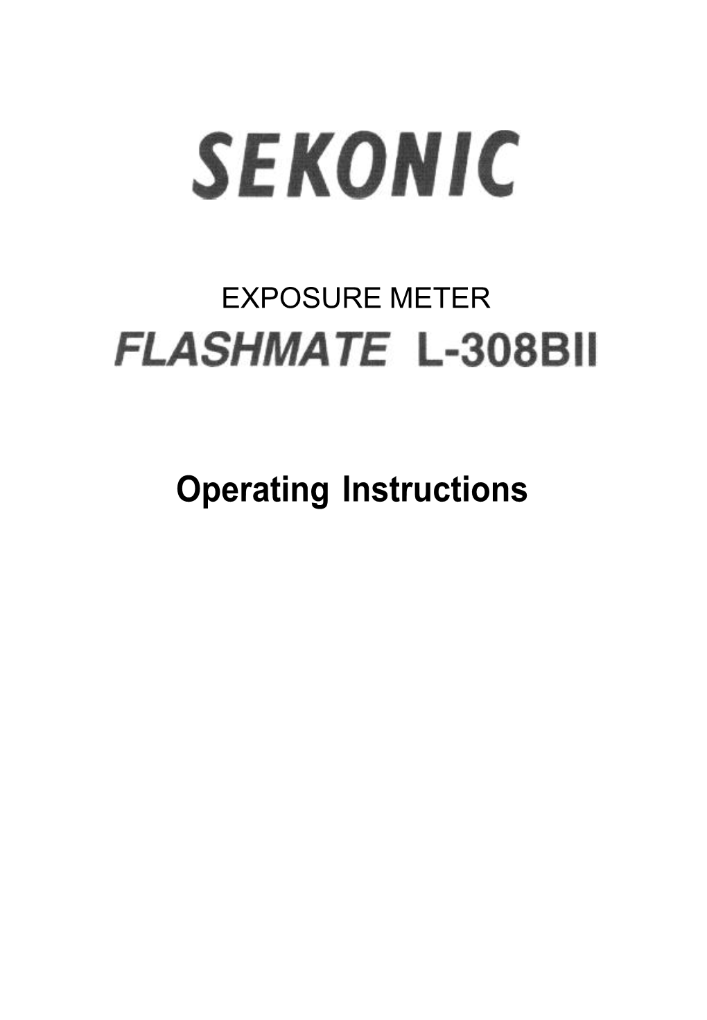 Operating Instructions Q Operating Instructions