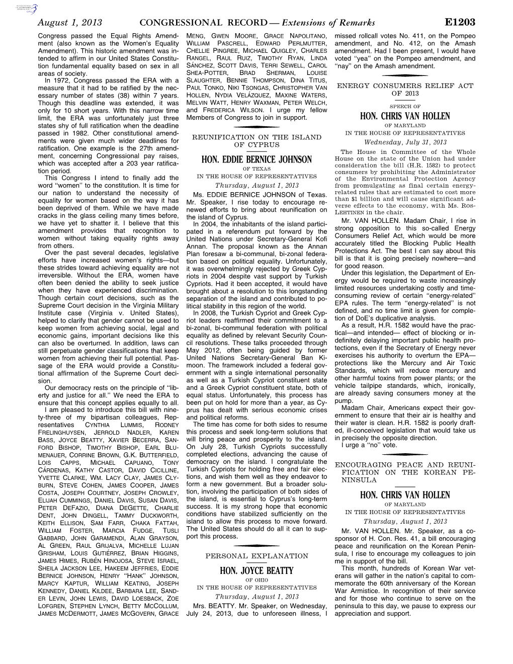 CONGRESSIONAL RECORD— Extensions of Remarks E1203 HON