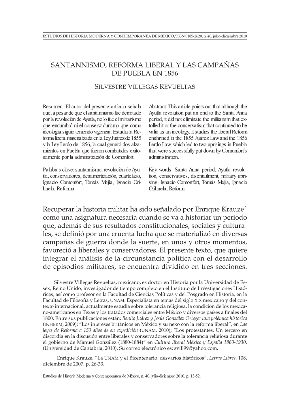 Santannismo, Reforma Liberal Y Las Campañas De Puebla En 1856