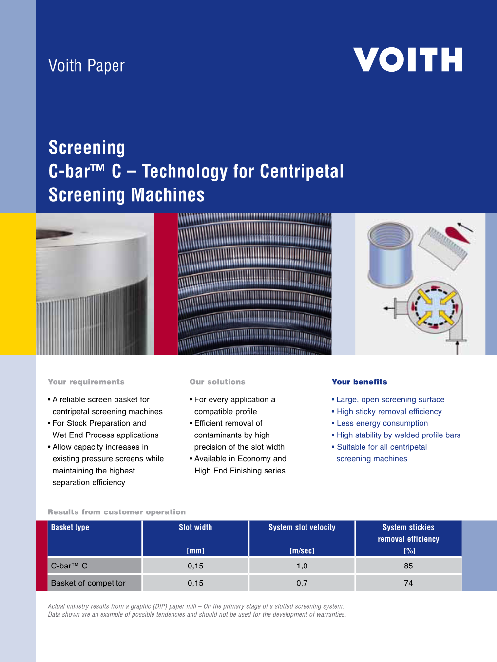 Screening C-Bar™ C – Technology for Centripetal Screening Machines