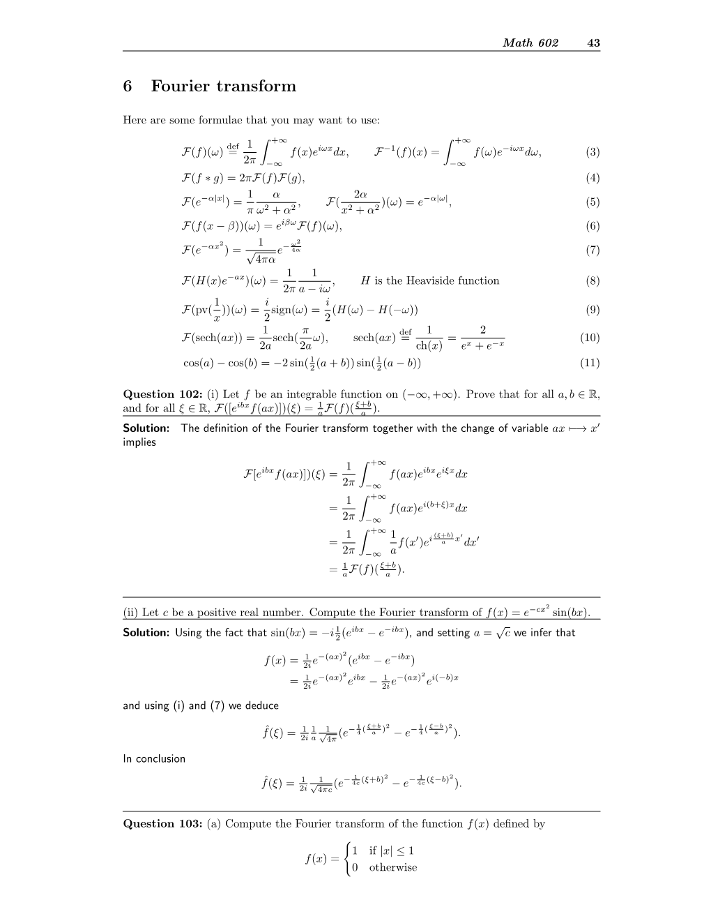 6 Fourier Transform