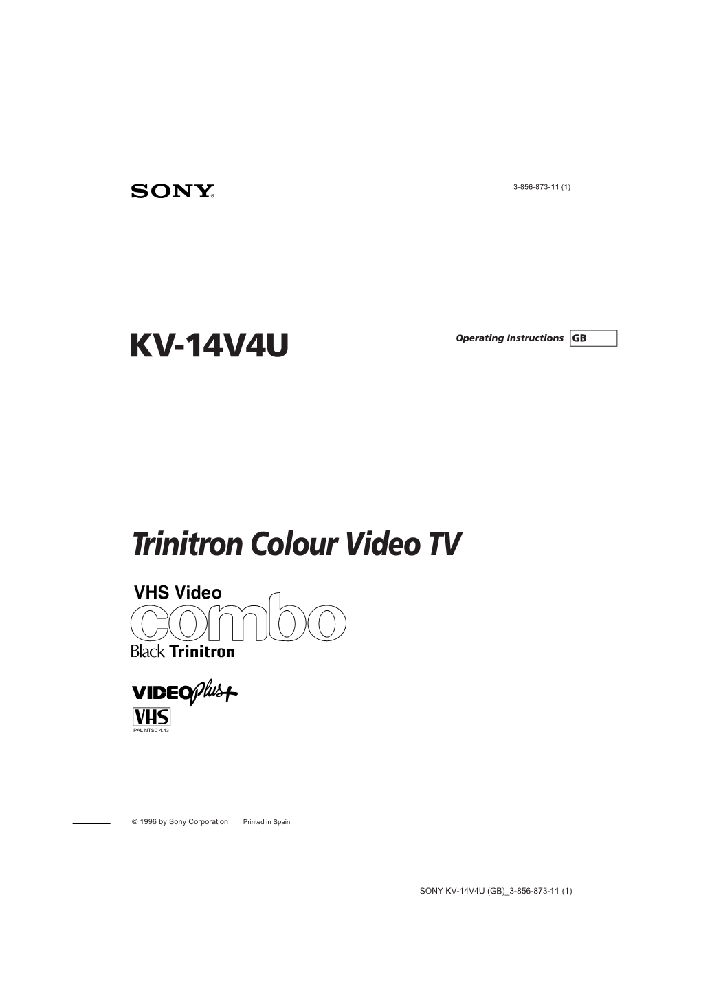 KV-14V4U Trinitron Colour Video TV